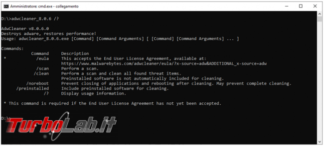 Come rimuovere malware programmi indesiderati riga comando: guida Malwarebytes AdwCleaner