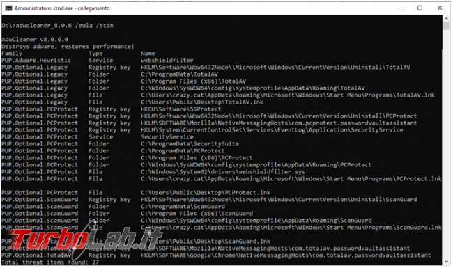 Come rimuovere malware programmi indesiderati riga comando: guida Malwarebytes AdwCleaner