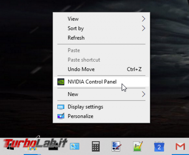 Come rimuovere NVIDIA Control Panel menu desktop Windows 10 (driver GeForce) - screen_xps_1577271720