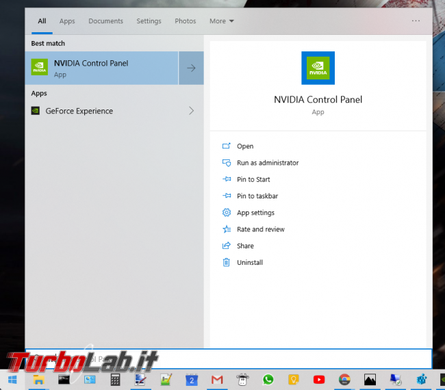 Come rimuovere NVIDIA Control Panel menu desktop Windows 10 (driver GeForce) - screen_xps_1577282071