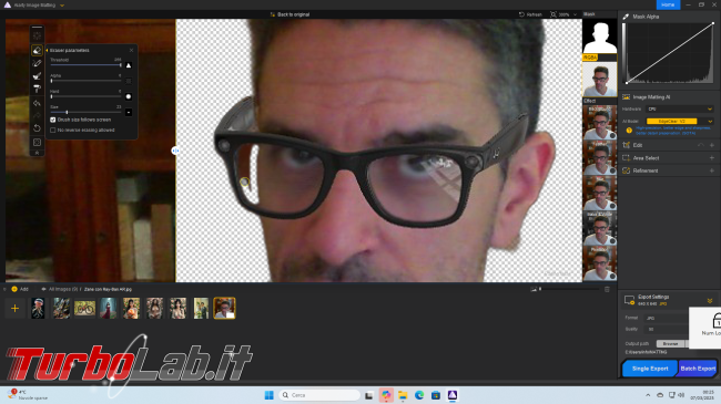 Come rimuovere sfondo foto l': Guida Aiarty Image Matting ( locale, senza cloud)