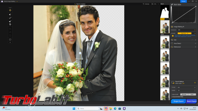 Come rimuovere sfondo foto l': Guida Aiarty Image Matting ( locale, senza cloud)
