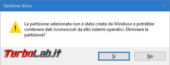 Come rimuovere Ubuntu dual boot Windows 10 senza uefi secure boot