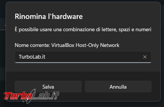 Come rinominare schede rete Windows 11