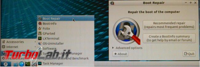 Come riparare boot Windows Linux Boot Repair Disk