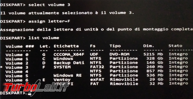 Come riparare, linea comando, l’errore 0xc0000098 file BCD 0xc0000225 file winload.efi