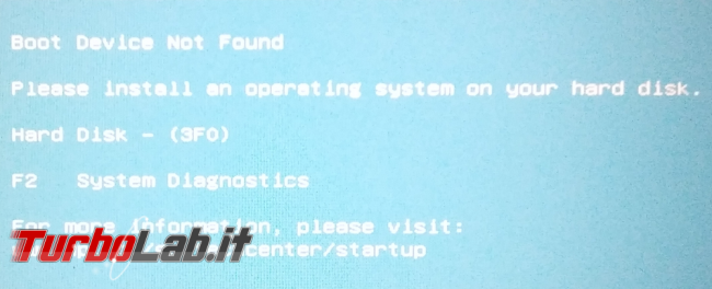 Come ripristinare partizione EFI cancellata errore
