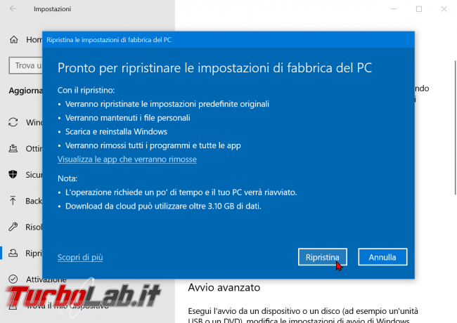 Come ripristinare resettare Windows 10 modo più facile: guida reinstallazione cloud - zShotVM_1584902885