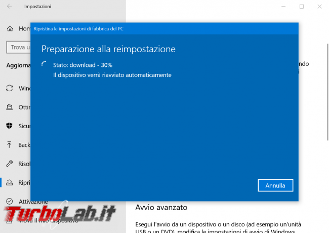 Come ripristinare resettare Windows 10 modo più facile: guida reinstallazione cloud - zShotVM_1584902916