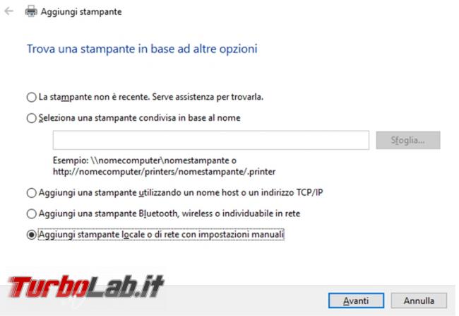 Come ripristinare stampante virtuale Microsoft print to PDF quando mancante non funzionante