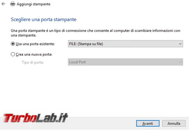 Come ripristinare stampante virtuale Microsoft print to PDF quando mancante non funzionante
