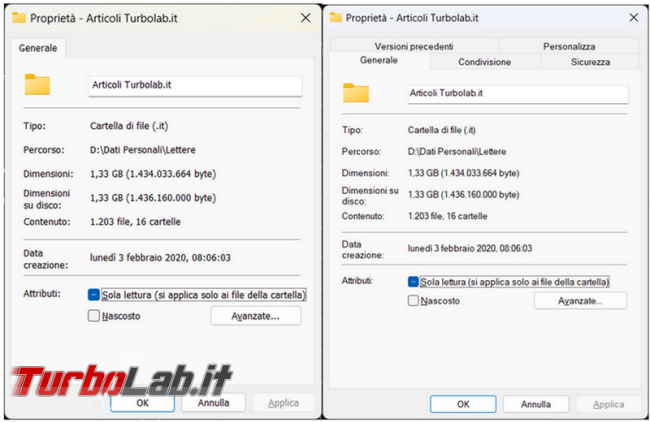 Come ripristinare tab mancanti proprietà cartelle Windows