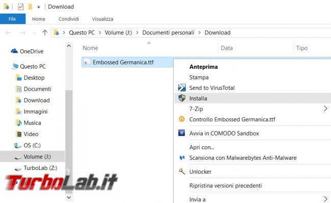Come risolvere l’errore nell’installazione font Windows 10