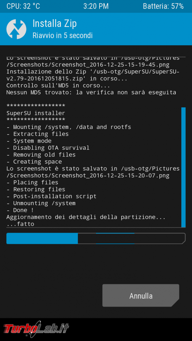 Come rootare smartphone Android: guida facile italiano root/rooting SuperSU - Screenshot_2016-12-25-15-20-17