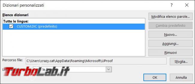 Come salvare dizionario personalizzato Microsoft Word