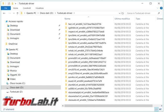 Come salvare driver non sistema direttamente riga comando PowerShell Windows 10