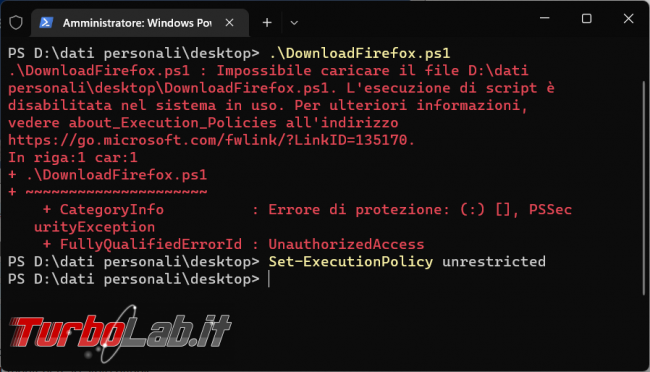 Come scaricare file direttamente riga comando PowerShell