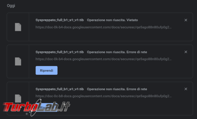 Come scaricare file molto grande Google drive evitare l’errore &quot;operazione non riuscita&quot;