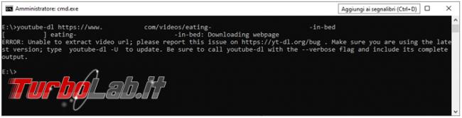 Come scaricare video YouTube riga comando youtube-dl