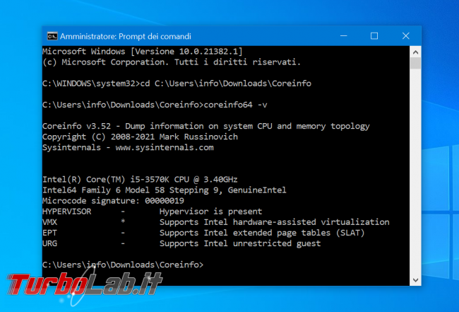 Come scoprire se CPU è dotata SLAT supporto hardware virtualizzazione - abilitare Intel VT-x AMD-V BIOS/UEFI (Hyper-V, VirtualBox, VMware)