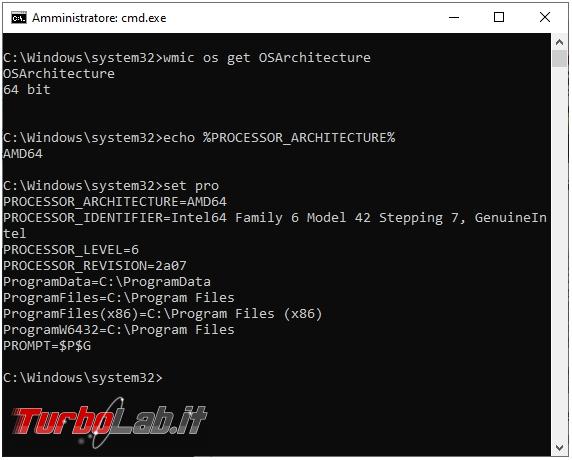 Come scoprire se Windows è 32 bit oppure 64 bit