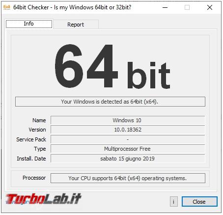 Come scoprire se Windows è 32 bit oppure 64 bit