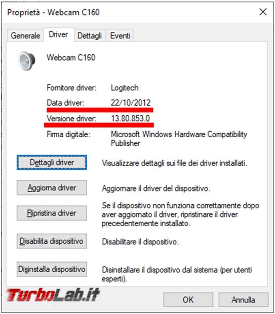Come scoprire versione driver installato vedere se ci sono aggiornamenti