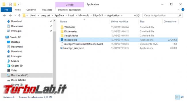Come scoprire versione Microsoft Edge dove si trova programma profilo utente