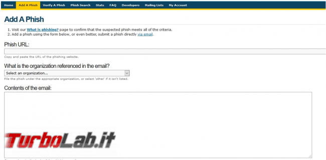 Come segnalare sito Phishing Google, netcraft Phishtank modo sia bloccato