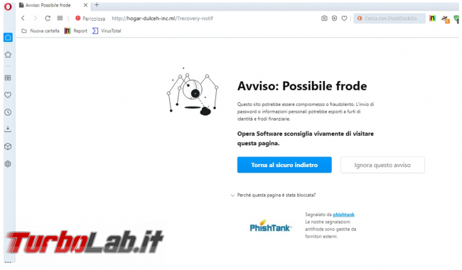 Come segnalare sito Phishing Google, netcraft Phishtank modo sia bloccato