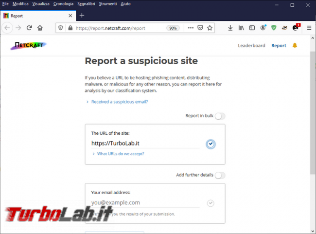 Come segnalare sito Phishing Google, netcraft Phishtank modo sia bloccato