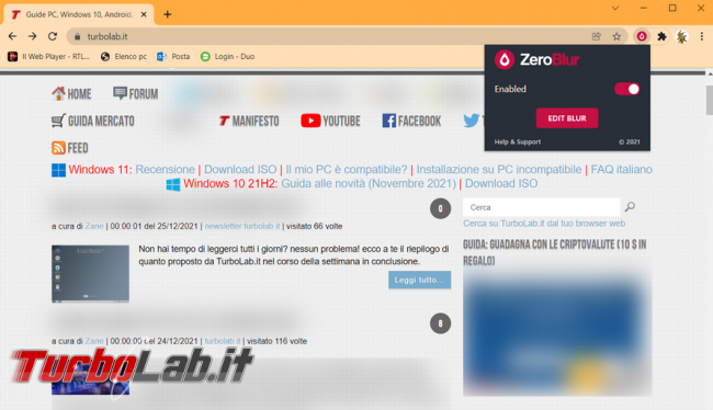 Come sfocare alcune parti pagine web nascondere informazioni personali (effetto blur)
