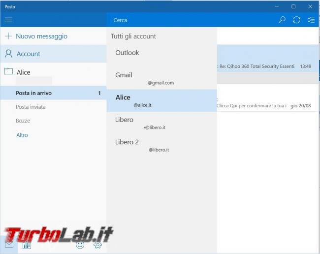 Come si configura utilizza l’app Posta Windows 10