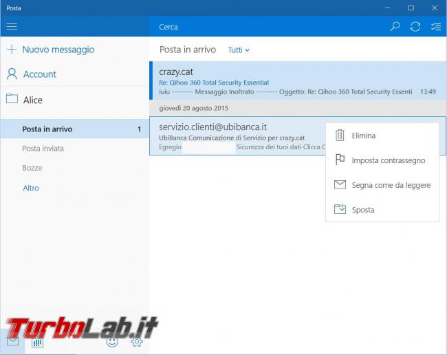 Come si configura utilizza l’app Posta Windows 10