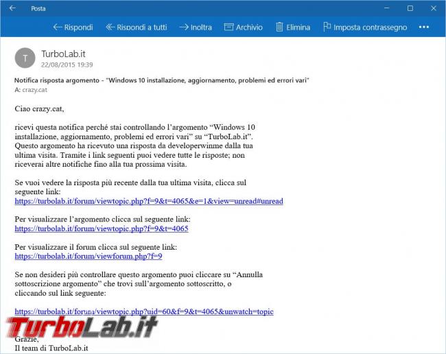 Come si configura utilizza l’app Posta Windows 10