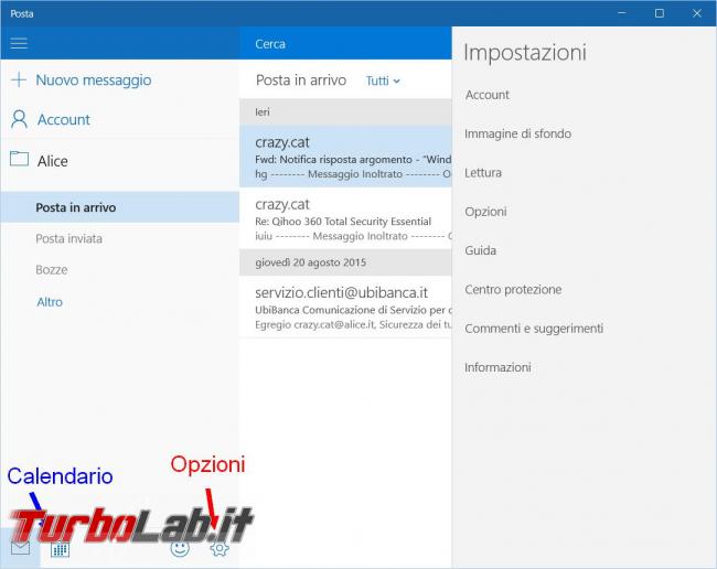 Come si configura utilizza l’app Posta Windows 10