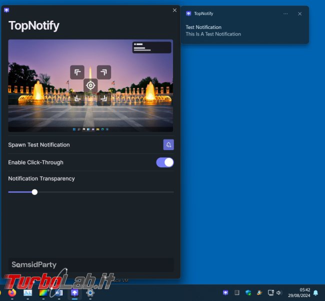 Come spostare notifiche Windows posizione diversa TopNotify