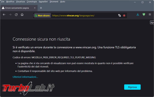 Come superare l’errore MOZILLA_PKIX_ERROR_REQUIRED_TLS_FEATURE_MISSING Firefox