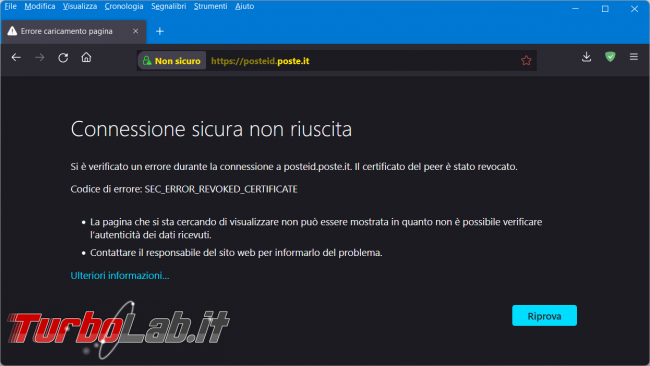 Come superare l’errore SEC_ERROR_REVOKED_CERTIFICATE Firefox collegarsi sito