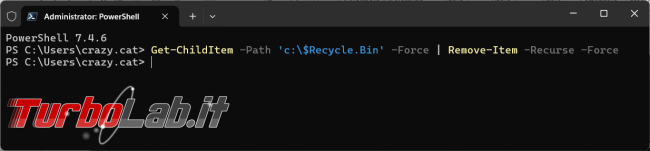 Come svuotare cestino PowerShell