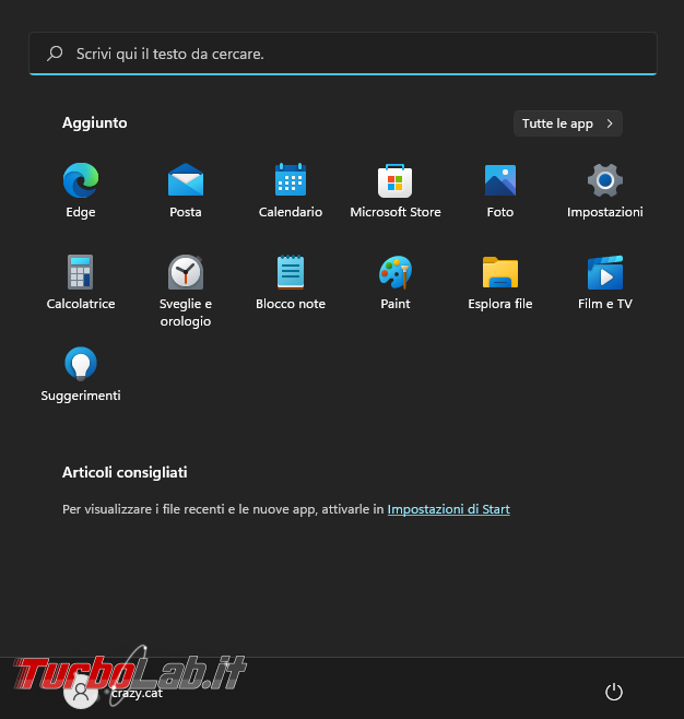 Come svuotare lista articoli consigliati, elementi aperti recente, menu start Windows 11