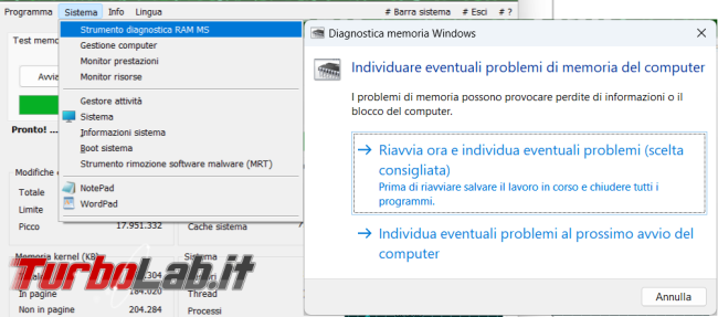 Come testare memoria RAM computer QuickMemoryTestOK