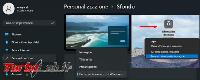 Come togliere l’icona “Informazioni questa immagine” desktop Windows 11