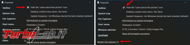 Come togliere l’icona “Informazioni questa immagine” desktop Windows 11