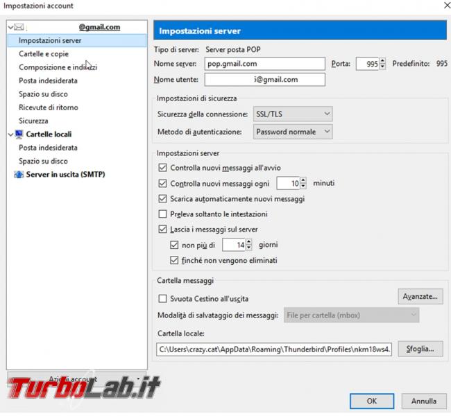 Come trasferire archivi posta Thunderbird nuovo PC