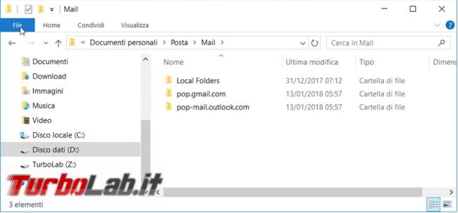Come trasferire archivi posta Thunderbird nuovo PC