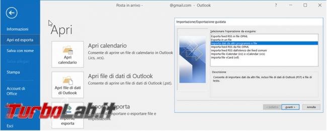 Come trasferire file posta PST Microsoft Outlook nuovo PC