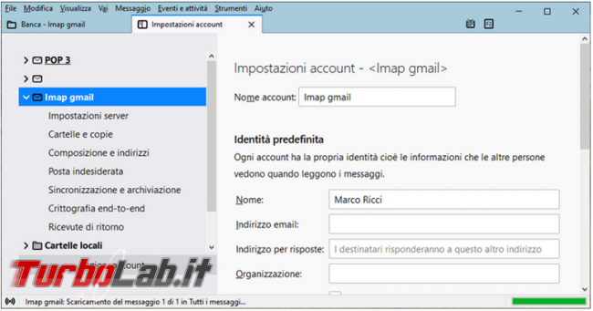 Come trasformare account posta POP3 IMAP senza perdere mail Thunderbird