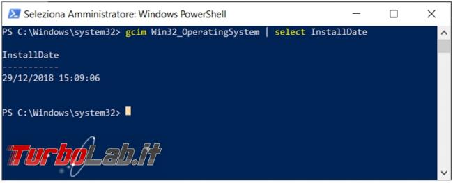 Come trovare / scoprire / visualizzare data d’installazione Windows