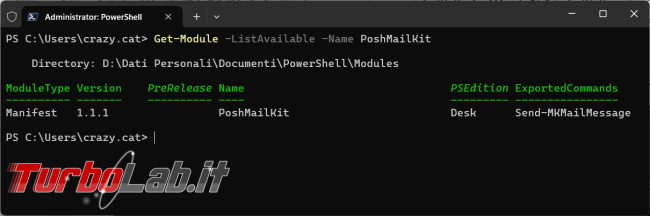 Come usare PowerShell inviare mail Gmail ( non solo)